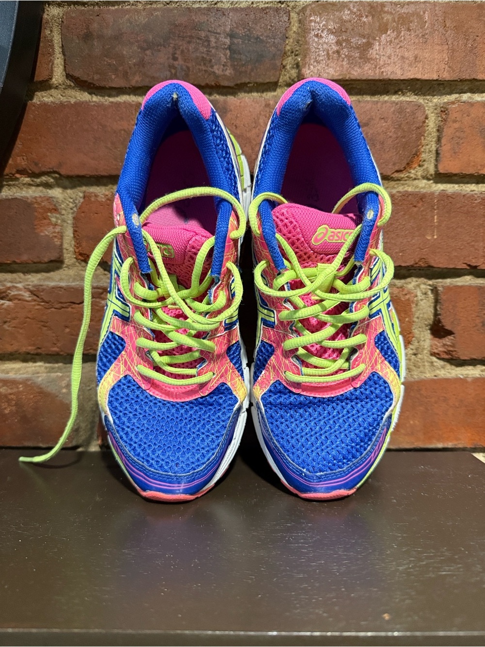 ASICS Blue Neon Yellow & Pink Women's Running Shoe - Picture 3 of 6